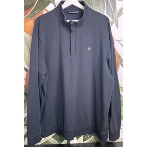 Travis Mathew Pullover Men 2XL Black Stopover 1/4 Zip Golf Stretch Performance